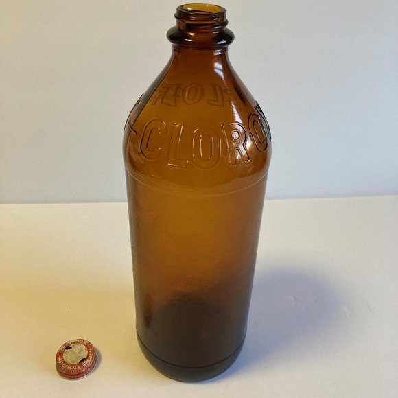 Vintage Other - Vintage Antique C-L-O-R-O-X 16oz. Brown Glass Bottle